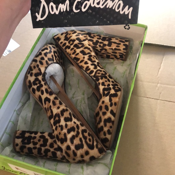 NIB [Sam Eldeman] Stillson Calf Hair Slip-On Leopard Pumps Womens Sz 6 (W) - Picture 5 of 7